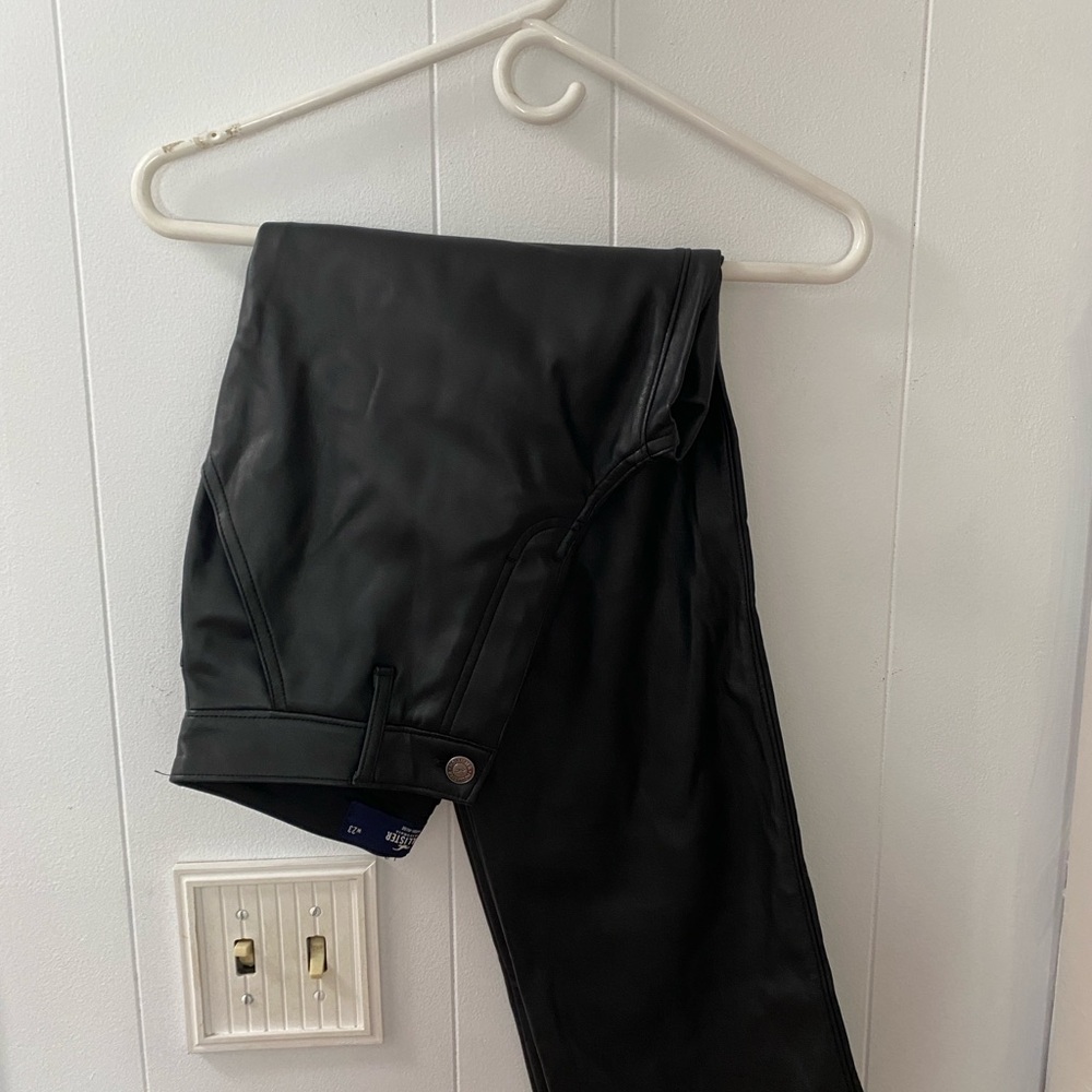 Hollister Black High-Rise Leather Pants